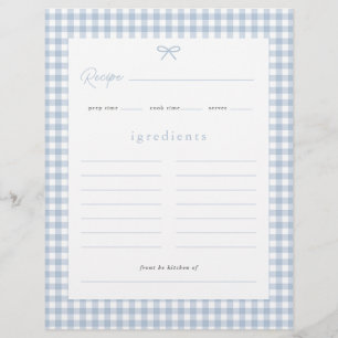 Prospectus 21,6 Cm X 24,94 Cm Baby shower Dusty Blue En vichy Recette