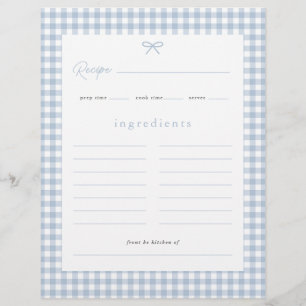Prospectus 21,6 Cm X 24,94 Cm Baby shower Dusty Blue En vichy Recette