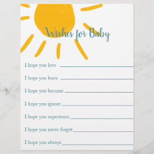 Prospectus 21,6 Cm X 24,94 Cm Baby shower Jeux pour ici vient le fils