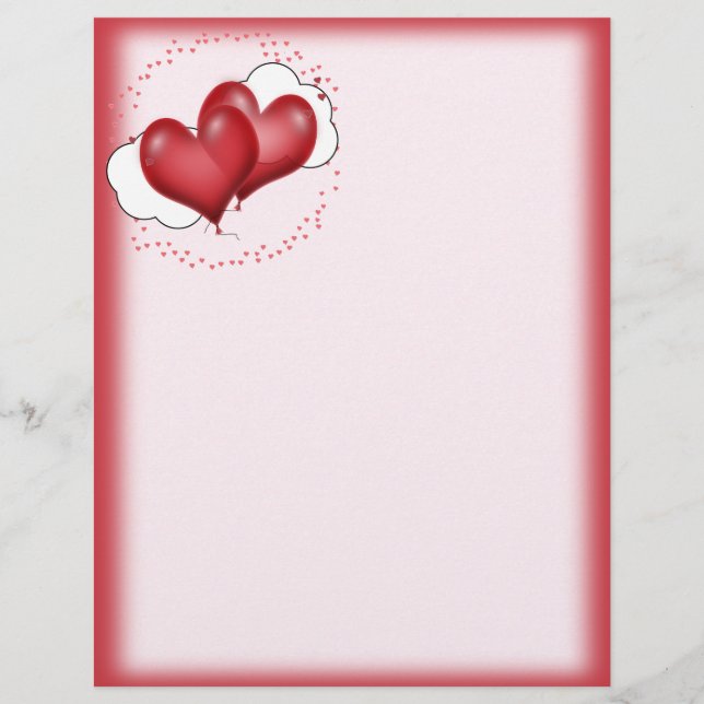 Prospectus 21,6 Cm X 24,94 Cm Balloons De Coeur Avec Petits Coeurs (Devant)