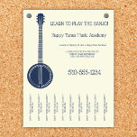 Prospectus 21,6 Cm X 24,94 Cm Banjo Leçons Musique Enseignant Éteindre les bande<br><div class="desc">Faites la promotion de vos cours de banjo ou d'autres activités d'enseignement de la musique avec ce prospectus qui présente une illustration d'un banjo en bleu marine avec vos détails d'affaires en lettres bleu marine assorties à un arrière - plan de couleur crème douce. Éteignez les bandes en bas pour...</div>