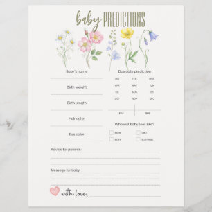 Prospectus 21,6 Cm X 24,94 Cm Bébé est en fleurs, Fleurs uniques Prédictions pou