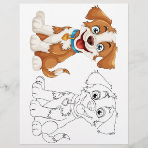 Prospectus 21,6 Cm X 24,94 Cm Belle page de coloriage de chien de dessin animé