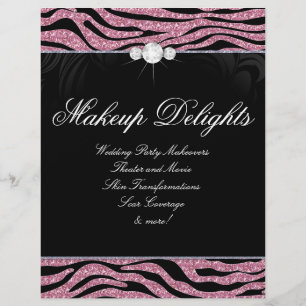 Prospectus 21,6 Cm X 24,94 Cm Bijoux Circulaire Salon de cheveux Zebra Parties s