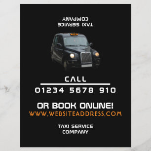 Prospectus 21,6 Cm X 24,94 Cm Black Taxi Cab with Price List