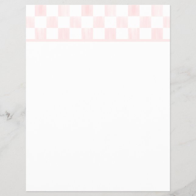 Prospectus 21,6 Cm X 24,94 Cm Blank Pink and White Checkerboard Letterhead (Devant)