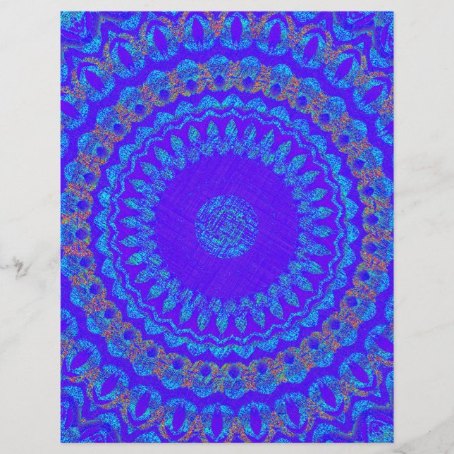 Prospectus 21,6 Cm X 24,94 Cm Blue Kaleidoscope Bulk Scrapbook Paper Pages (Devant)