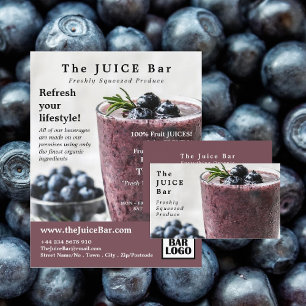 Prospectus 21,6 Cm X 24,94 Cm Blueberry Smoothie, Juice Bar Advertising