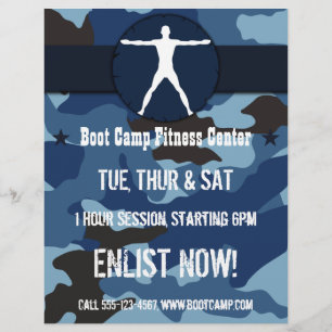 Prospectus 21,6 Cm X 24,94 Cm Body Madness Dark Blue Camo Boot Camp Flyers