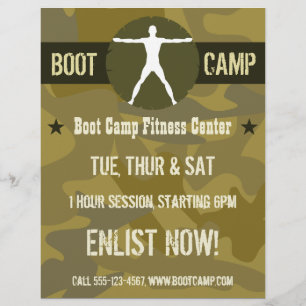 Prospectus 21,6 Cm X 24,94 Cm Body Madness Dark Green Camo Boot Camp Flyers
