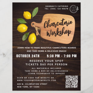 Prospectus 21,6 Cm X 24,94 Cm Bois rustique Découpe Citrus Cuisine Script