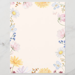 Prospectus 21,6 Cm X 24,94 Cm Bordure de fleurs sauvages 