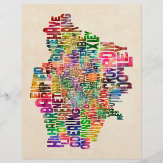 Prospectus 21,6 Cm X 24,94 Cm Boroughs of London Typographie Carte texte