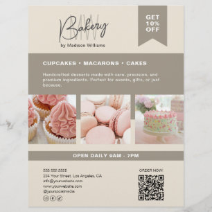 Prospectus 21,6 Cm X 24,94 Cm Boulangerie Monogramme Personnalisé Logo Circulair