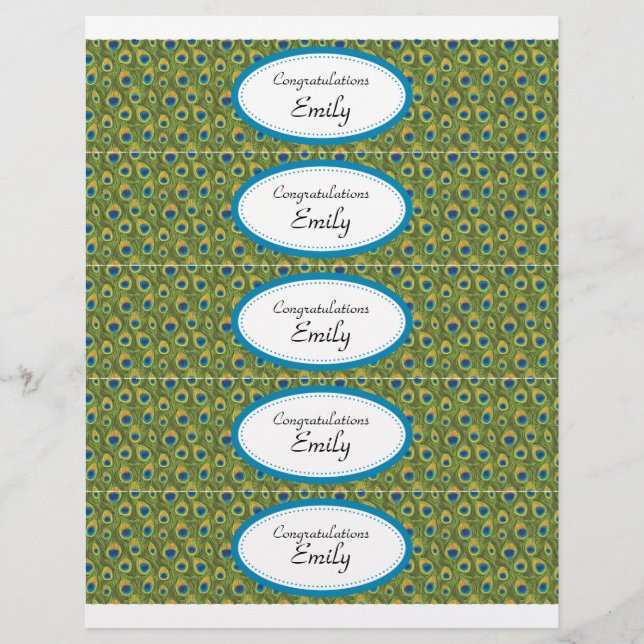 Prospectus 21,6 Cm X 24,94 Cm Bouteilles d'eau | Impression Turquoise et Peacock (Devant)