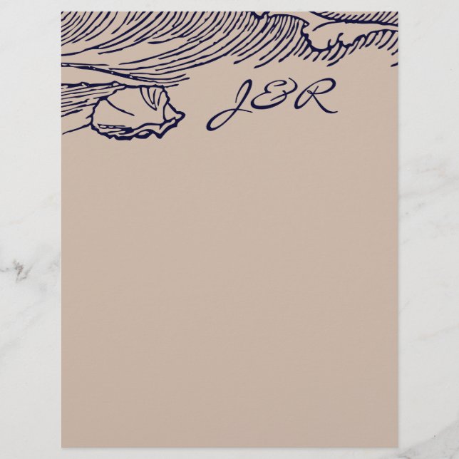 Prospectus 21,6 Cm X 24,94 Cm Brise océanique | Intérieur d'enveloppes DIY Plage (Devant)