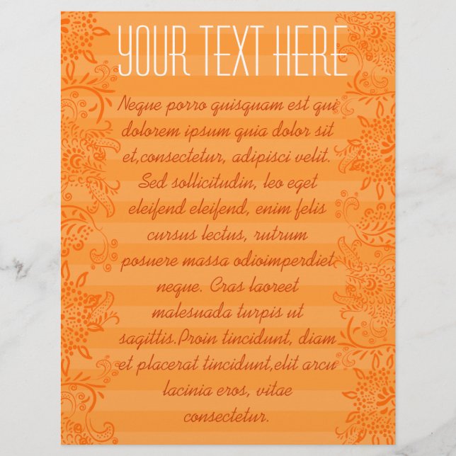 Prospectus 21,6 Cm X 24,94 Cm Brochure à rayures orange (Devant)