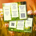 Prospectus 21,6 Cm X 24,94 Cm Brochure pliée du logo de l'entreprise Sunshine Gr<br><div class="desc">Brochure d'entreprise pour customiser des deux côtés et se plier en trois. L'arrière - plan à thème de la nature est l'herbe verte avec des fleurs et le soleil. Tout le texte est violet foncé. Chaque côté de ce papier de format 8x11 pouces a trois sections décalées avec des modèles...</div>