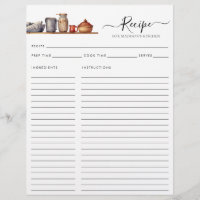 Budget Aquarelle Cuisine étagère Ustensiles Recett