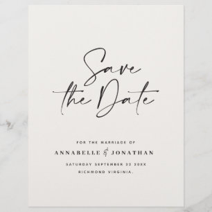 Prospectus 21,6 Cm X 24,94 Cm Budget de mariage de typographie manuscrite modern