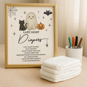 Prospectus 21,6 Cm X 24,94 Cm Budget des diapeurs de nuit du Baby shower d'Hallo