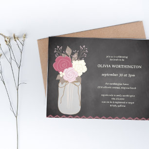 Prospectus 21,6 Cm X 24,94 Cm Budget Dusty Rose Floral Mason Jar Fête des mariée