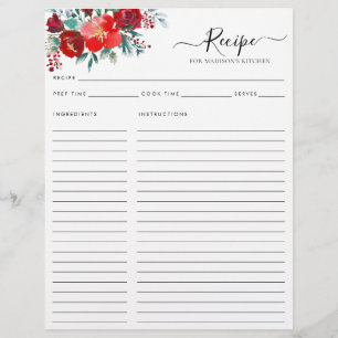 Prospectus 21,6 Cm X 24,94 Cm Budget Floral Bourgogne Holly Feuille Holiday Rece