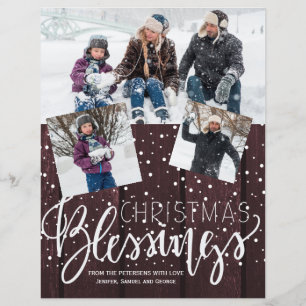 Prospectus 21,6 Cm X 24,94 Cm Budget Noël bois rustique photo vacances d'hiver