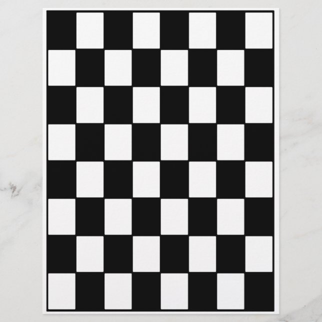 Prospectus 21,6 Cm X 24,94 Cm Bulk B&W Checkerboard Scrapbook Pages (Devant)