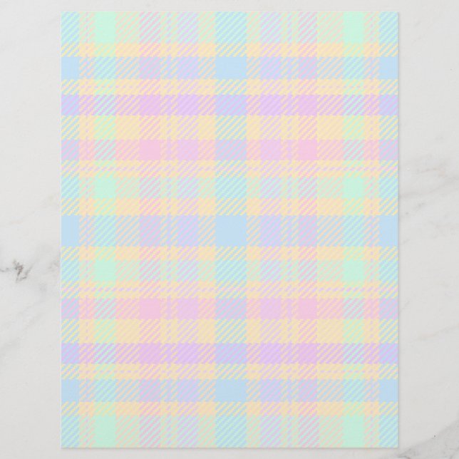 Prospectus 21,6 Cm X 24,94 Cm Bulk - Easter Pastel Plaid Scrapbook Paper (Devant)