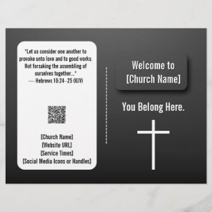 Prospectus 21,6 Cm X 24,94 Cm Bulletin d'église contemporain noir moderne