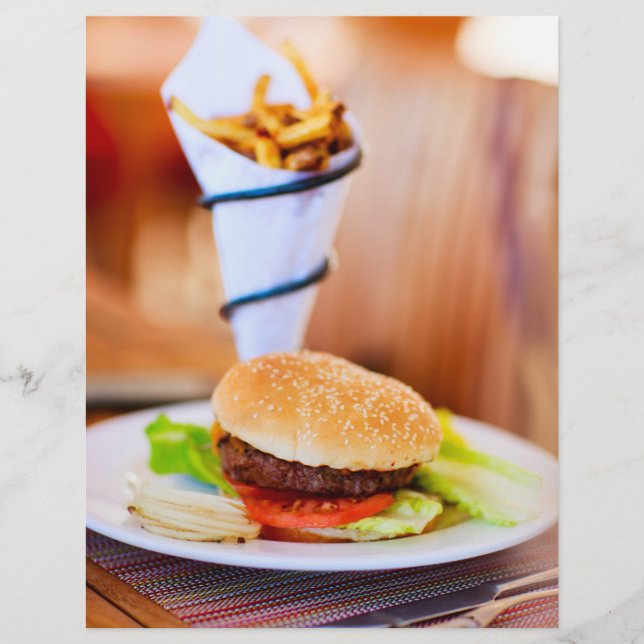 Prospectus 21,6 Cm X 24,94 Cm Burger et frites (Devant)