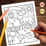 Prospectus 21,6 Cm X 24,94 Cm californie état forme et faits coloriage page<br><div class="desc">par leapdaze</div>