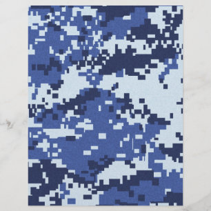 Prospectus 21,6 Cm X 24,94 Cm camo02 FOND MOTIF CAMOUFLAGE BLANC BLEUS