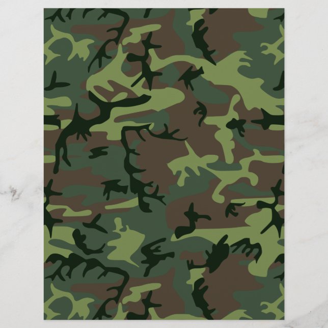Prospectus 21,6 Cm X 24,94 Cm Camouflage Camo Green Brown Pattern (Dos)