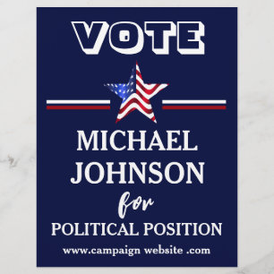 Prospectus 21,6 Cm X 24,94 Cm Campagne Drapeau USA Politique