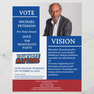 Prospectus 21,6 Cm X 24,94 Cm Campagne politique personnalisée