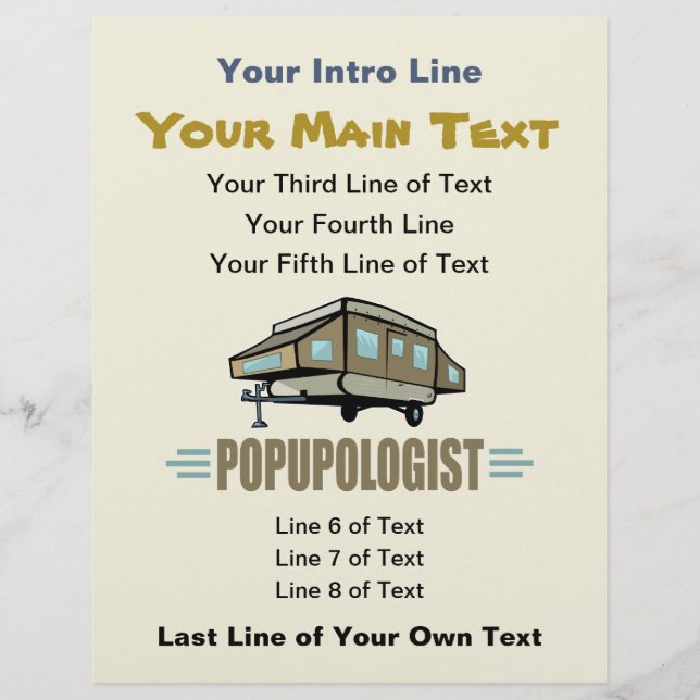 Prospectus 21,6 Cm X 24,94 Cm Camper-caravane Pop Up Humoristique (Devant)