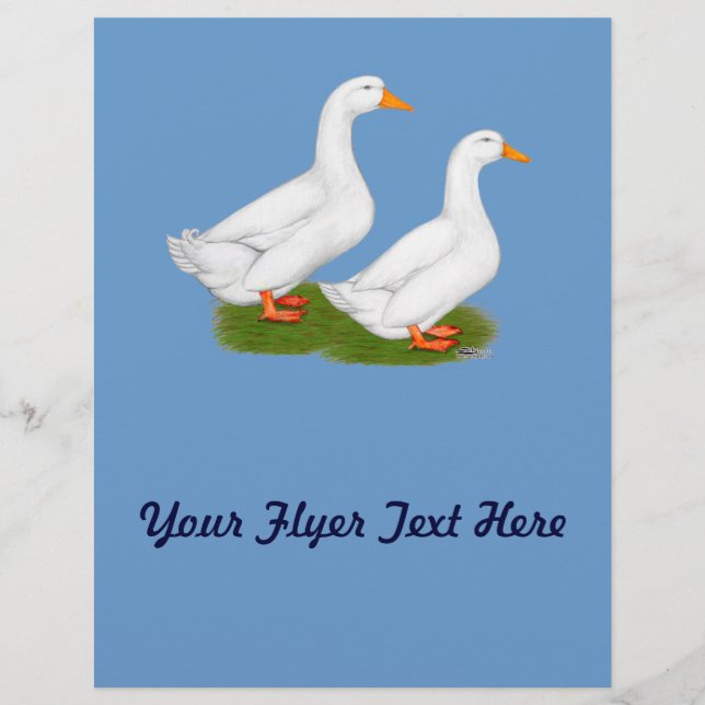 Prospectus 21,6 Cm X 24,94 Cm Canards :  Pekins blanc (Devant)