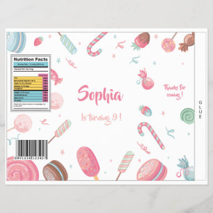 Prospectus 21,6 Cm X 24,94 Cm Candyland Chips Sac Wrapper Party Favoriser Sac