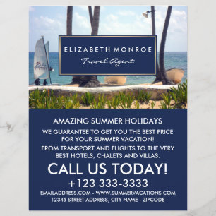 Prospectus 21,6 Cm X 24,94 Cm Caribbean Beach, Voyage Agent Publicité Circulaire