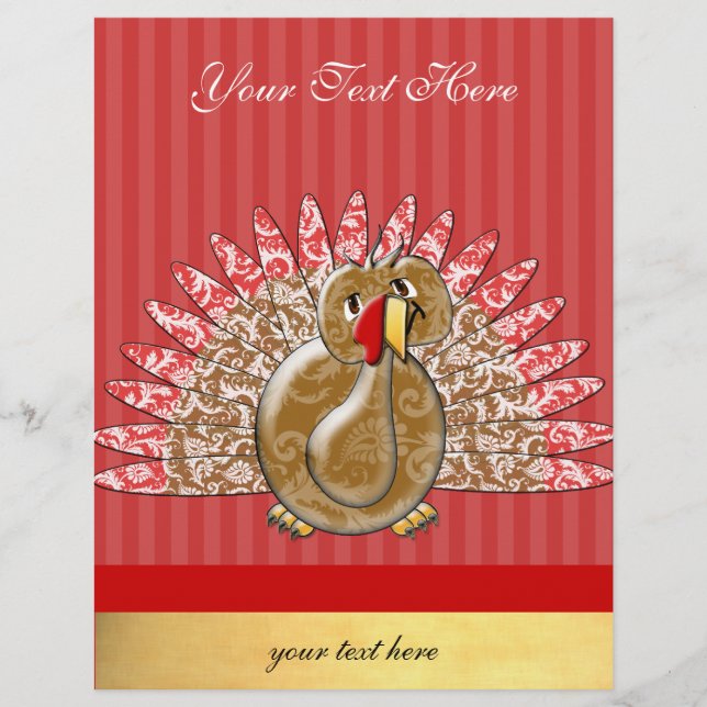 Prospectus 21,6 Cm X 24,94 Cm Caricature mignonne Turquie Damask modèle (Devant)