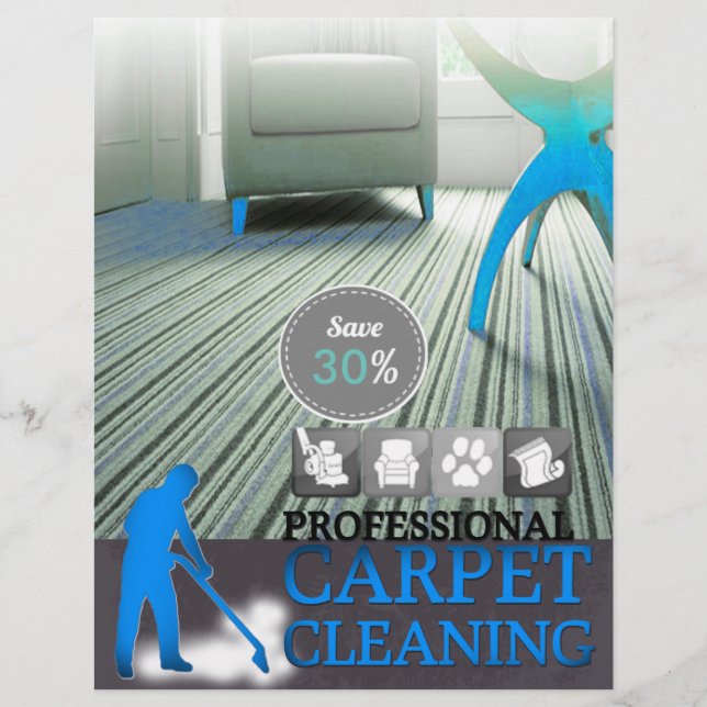 Prospectus 21,6 Cm X 24,94 Cm Carpet Cleaning Service Discount Offer Flyer (Devant)