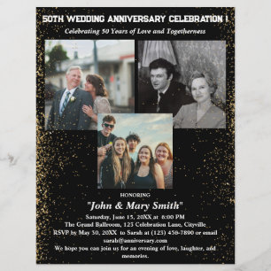 Prospectus 21,6 Cm X 24,94 Cm Carte de 50e anniversaire de mariage