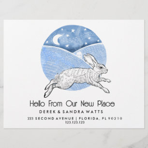 Prospectus 21,6 Cm X 24,94 Cm Carte de changement d'adresse style Lino Lapin