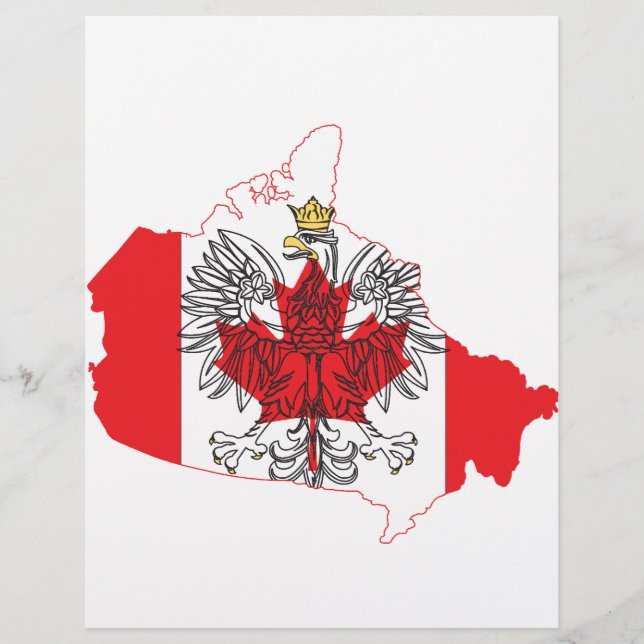 Prospectus 21,6 Cm X 24,94 Cm Carte du drapeau de Pologne Canada (Devant)