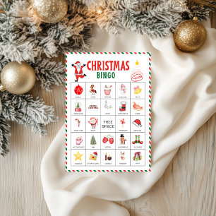 Prospectus 21,6 Cm X 24,94 Cm Cartes de Bingo de Noël Jeu de fête de Noël pour
