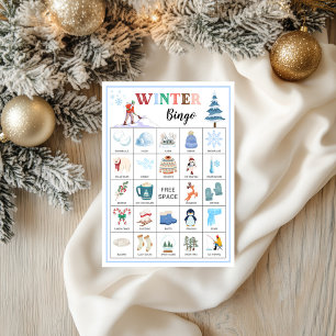 Prospectus 21,6 Cm X 24,94 Cm Cartes de Bingo d'Hiver Jeux d'Hiver pour Enfants 
