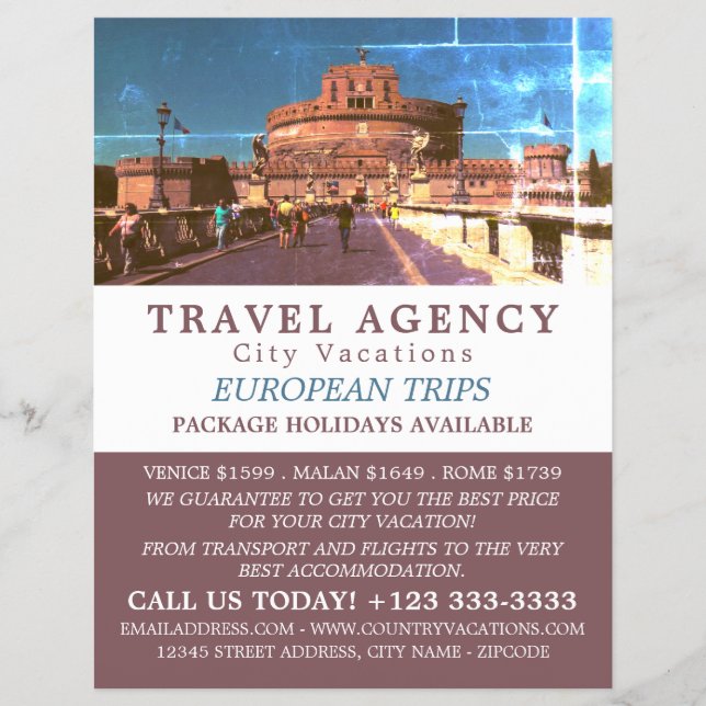 Prospectus 21,6 Cm X 24,94 Cm Castel Sant'Angelo, Rome, Italie, Agence de voyage (Devant)