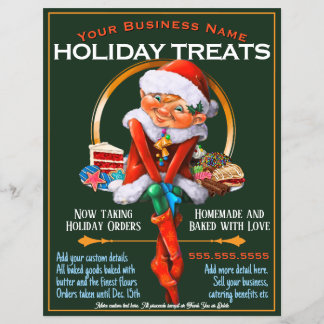 Prospectus 21,6 Cm X 24,94 Cm Catering de biscuits de Noël promotionnel